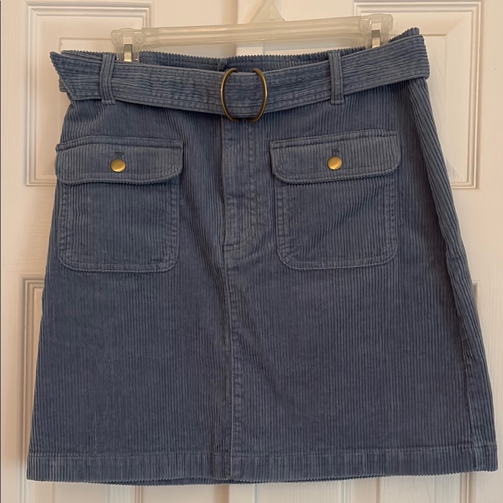 LOFT Blue Knee-Length A-Line Cargo Skirt